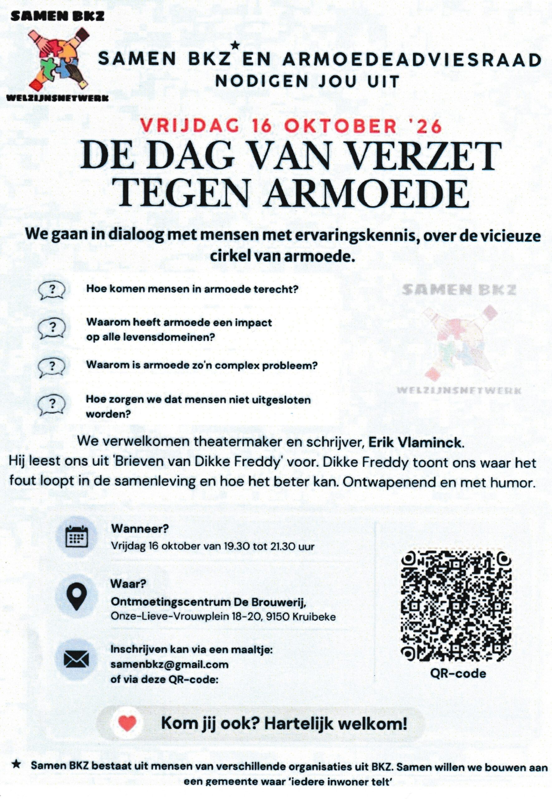 Dag verzet tegen armoede: 16 oktober 2026