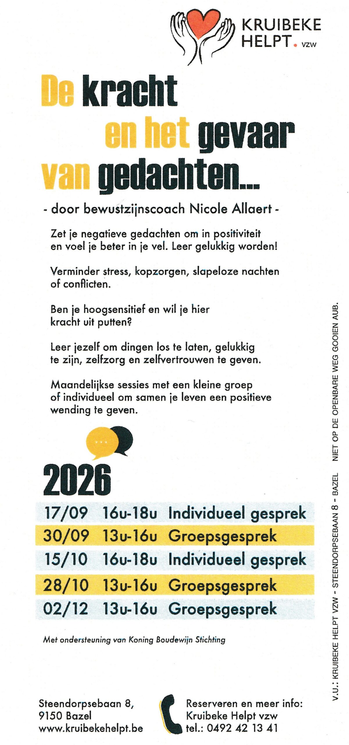 Sessies kracht en gevaar van gedachten